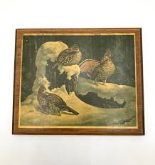 Vintage Wood Plaque Wall Hangings Art Lacquered Quail and ...