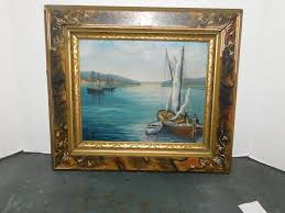 Sold at Auction: Sailboat Painting on Wood Board