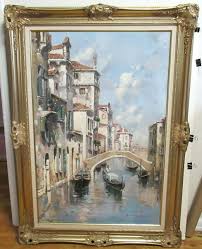 S. LEWISTON VENICE CANAL HUGE ORIGINAL OIL ON CANVAS PAINTING | eBay
