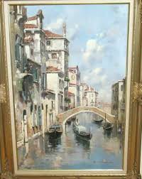 S. LEWISTON VENICE CANAL HUGE ORIGINAL OIL ON CANVAS PAINTING | eBay