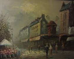 Vintage Street Scene Signed Leo, Original Oil Painting on Canvas - Etsy