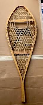 VTG Wood Cat Gut Snowshoes Snow Ice Shoes Ski Lodge Chalet ...