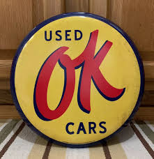 OK USED CARS Chevrolet Coke Vintage Style Decor Parts Gas Oil Garage Dealer | eBay