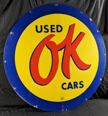 Sold at Auction: 60" PORCELAIN SIGN CHEVROLET OK USED CARS