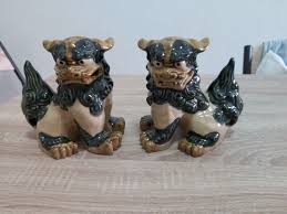 a pair of rare large vintage Chinese foo/fu dogs 7" tall | eBay