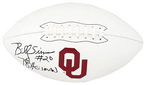 Billy Sims Signed Oklahoma Sooners Logo Brand White Logo Football w/78 Heisman – Schwartz Sports Memorabilia