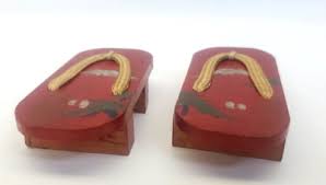 VTG Small Japanese Geta Wooden Mini Sandals Miniature Shoes ...