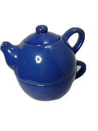 A-13 Vtg pier 1 Pottery Single Serve Teapot three piece ...