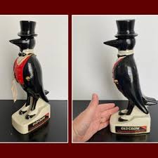 1974 Old Crow Bourbon Whiskey Decanter, Kentucky Bourbon, Jim Beam Decanter, Empty Ceramic Bottle, 13 Inches Tall, Vintage Barware - Etsy