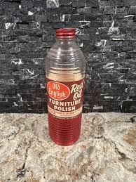 Vintage Old English 1950s Ribbed Glass Bottle Red Oil ...