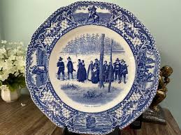 Vintage Crown Ducal Dinner Plate, Colonial Times, Going to ...
