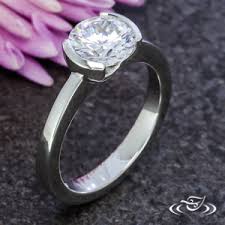Half Bezel Reverse Taper Solitaire Engagement Ring