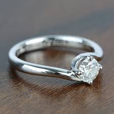 Swirl Solitaire Engagement Ring - Half Carat Diamond