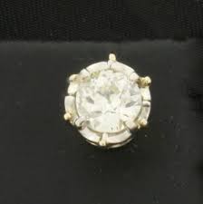 1ct Old European Diamond Single Stud Earring in 14k White ...