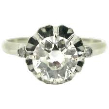 French Art Deco 1.25ct Solitaire Diamond Ring, 18kt gold and ...