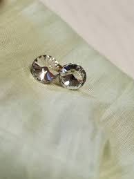 Vintage Glowing 8mm Rhinestone Stud Pierced Earrings - Etsy