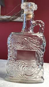 Vtg 1960s "Old Forester" Marigold Carnival Glass & Handled Clear Decanters (2) | eBay