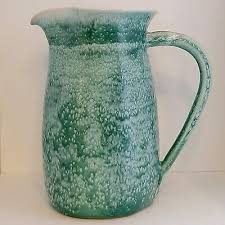 Studio Art Pottery C Carlson Mottled Greens Spruce Mint Moss ...