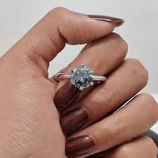 1.90 Carat Round Cut Gray Moissanite Solitaire Wedding ...