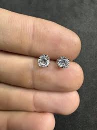 1.1g Vintage Sterling Silver 925 CZ Stud Earrings Jewelry ...