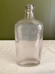 Antique Warranted 7 Oz Flask, Spirits Bottle, Pinkish ...