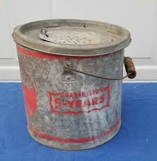 Vintage Mit-Shel Better Bilt 77-10 floating galvanized metal minnow bait bucket | eBay