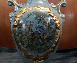 Vintage Mid 20th Century Powder Blue Regency Scenic Table ...