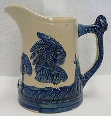 WESTERN POTTERY SLEEPY EYE PATTERN 7 INCH PITCHER | eBay