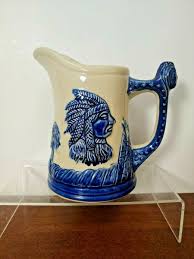 VINTAGE OLD SLEEPY EYE PITCHER 6 1/4" TALL MONMOUTH POTTERY STONEWARE | eBay