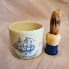VINTAGE*OLD SPICE Shaving Mug SHULTON & EVER-READY Brush 100 blue/cream | eBay