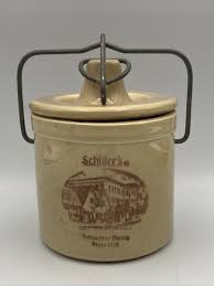 Vintage Win Schuler's Ceramic Cheese Crock Wire Bail ...