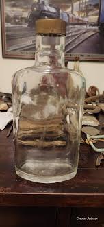 Vintage 1970 Half-pint Clear Glass Embossed Liquor Bottle ...