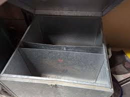 Galvanized Tool Box With Hinged Lid, Handles And 3 ...