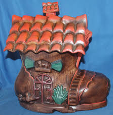 Vintage Little Old Lady Who Lives In A Shoe Ceramic Cookie ...