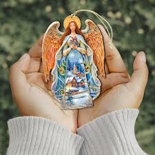 Blessing Home Angel Wooden Ornament – Nativity Christmas ...