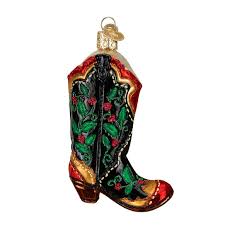 Holly Berry Cowboy Boot Ornament | Old World Christmas ...