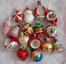16 Vintage Mica Mercury Glass Christmas Ornaments Poland ...