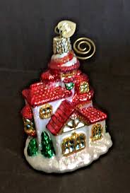 Old World Collection CHRISTMAS Chapel Church Blown Glass ...