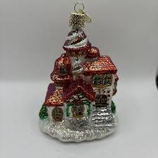 Old World Christmas The Candy Cane Cottage Glass Ornament | eBay
