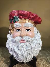 Vintage Hand Painted Ceramic porcelain Santa Head Face Wall ...