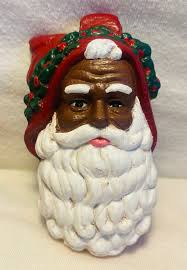 Handpainted Santa Face Ornament With Wreath Headpiece - Etsy