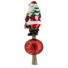 Tree topper Santa Claus with gifts in blown glass 30 cm ...