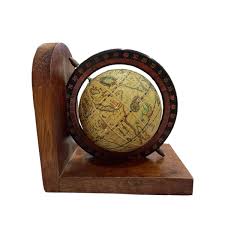 Vintage Wooden Rotating Old World Globe Desk Decor Office ...