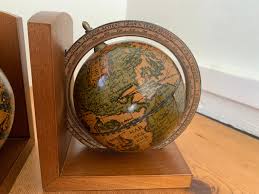 Old World Globe Bookends Vintage Spinning Globes Italy - Etsy