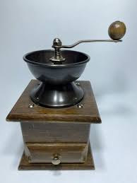 Vintage Wood Metal Coffee Grinder Mill , Manual Hand Crank ...