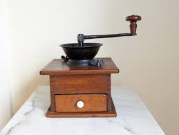 Antique Wooden Coffee Mill Grinder With Drawer: Rustic ...