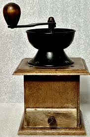 Vintage Wooden Coffee Grinder Vintage, Funnel Bowl Top, Wood ...