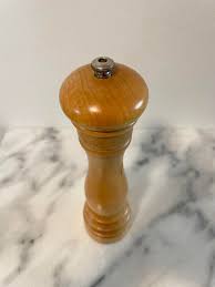 Vintage French Peugeot Light Wood Pepper Grinder | Chairish