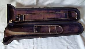VINTAGE 1930-1940 Peates Music House Inc Trombone Utica NY With case | eBay