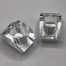 Vintage Faceted Crystal Votive Candle Holders - Pair ...